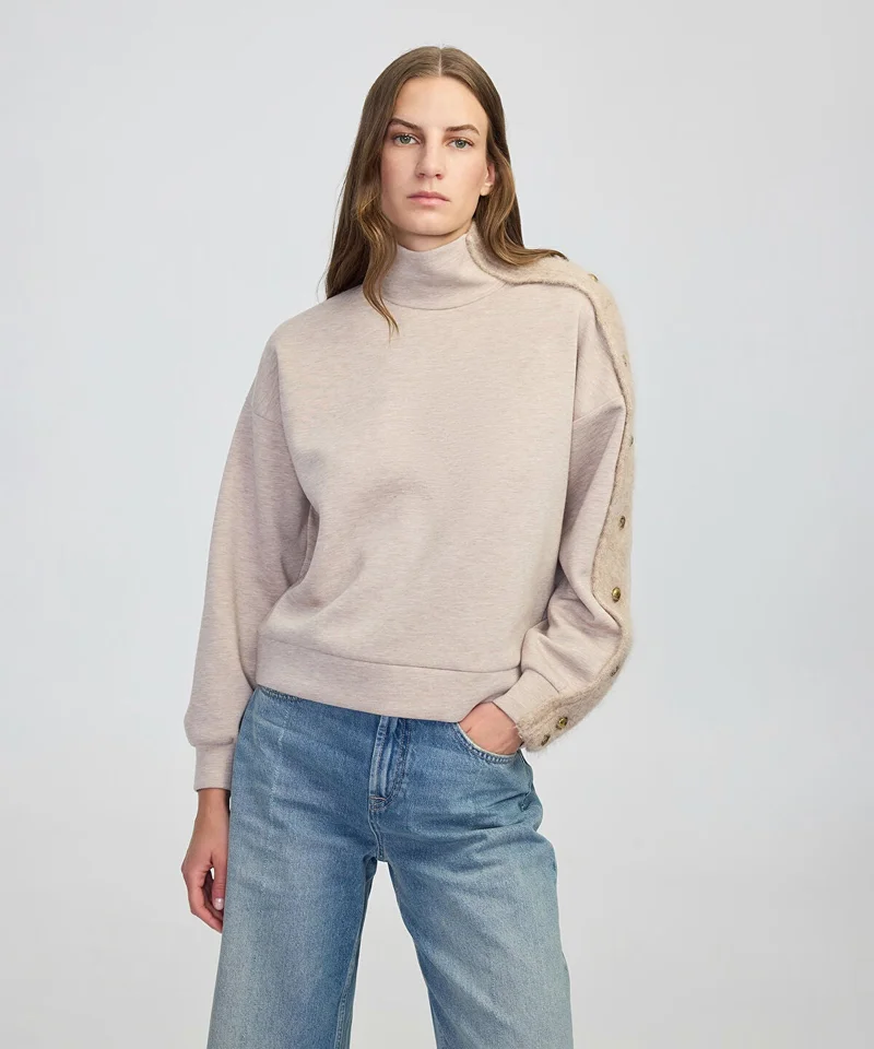 ابيكول Mixed High Neck Sweatshirt
