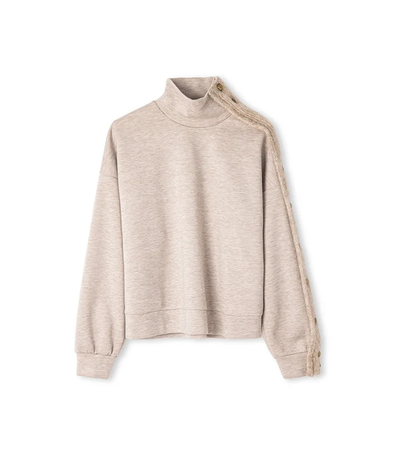 Ipekyol  Mixed High Neck Sweatshirt for Women | Best Price UAE