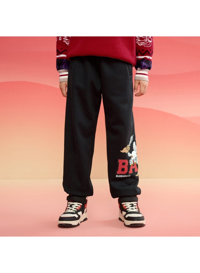 Balabala Chinese Style Pants Boys' Joggers 2025 Spring New Kids' Casual Trousers Elastic Cuff Sportswear For Big Boys - Image 3
