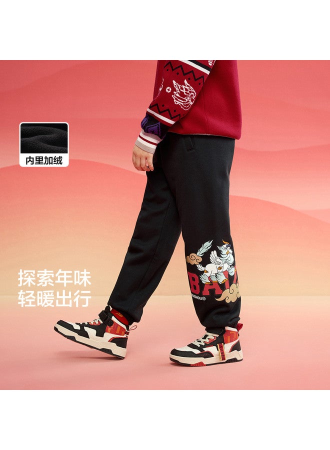 Balabala Chinese Style Pants Boys' Joggers 2025 Spring New Kids' Casual Trousers Elastic Cuff Sportswear For Big Boys - Image 2