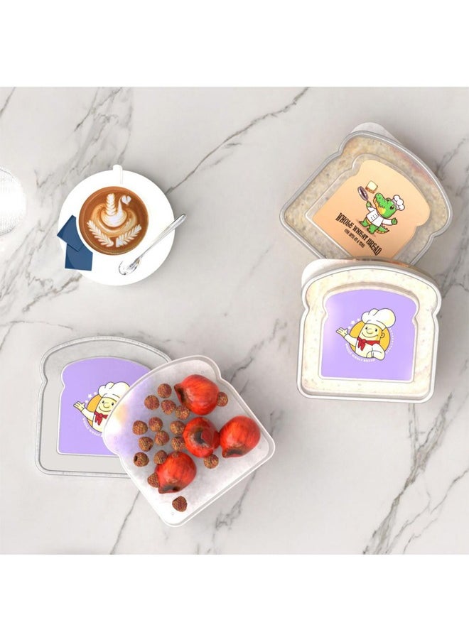 Beauenty - Convenient Toast Box Bento Box, Purple and Yellow - Image 1