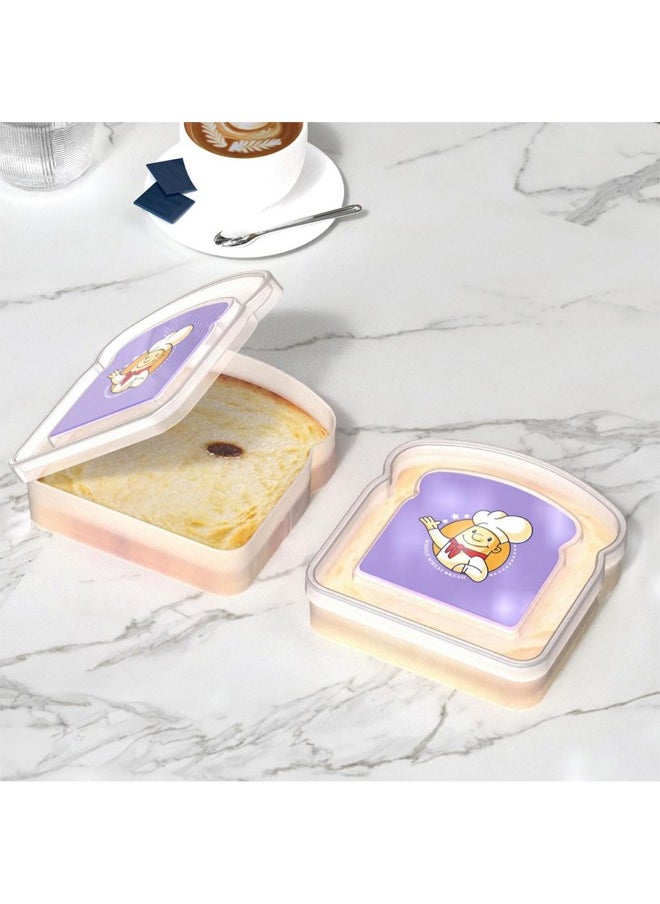 Beauenty - Convenient Toast Box Bento Box, Purple and Yellow - Image 1