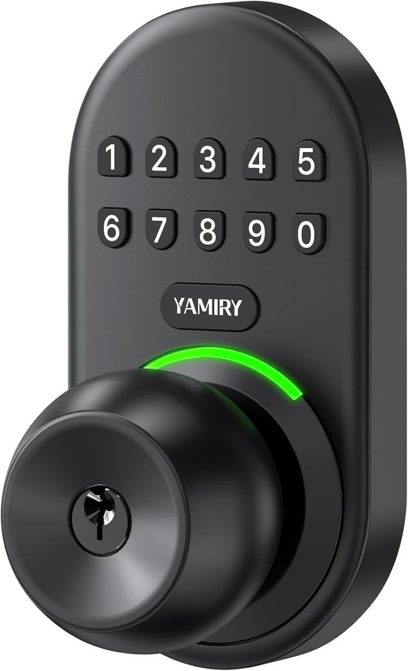 Yamiry Keypad Smart Door Knob Lock, Keyless Entry Digital Lock with Handle, Electronic Code Knob for Front Door, Easy Installation - Image 1