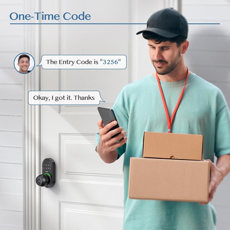 Yamiry Keypad Smart Door Knob Lock, Keyless Entry Digital Lock with Handle, Electronic Code Knob for Front Door, Easy Installation - Image 4