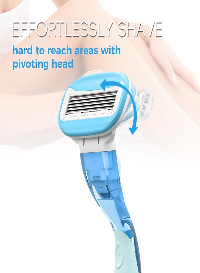 HEYAXA Razors for Women with 4 Razor Refills and 1 Non-Slip Handle, Womens Razors for Shaving with Organic Lubricating Strip, Disposable Razor with 5 Blades - Image 5