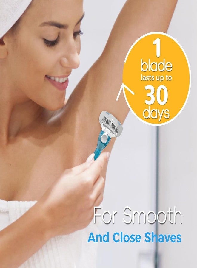 HEYAXA Razors for Women with 4 Razor Refills and 1 Non-Slip Handle, Womens Razors for Shaving with Organic Lubricating Strip, Disposable Razor with 5 Blades - Image 4