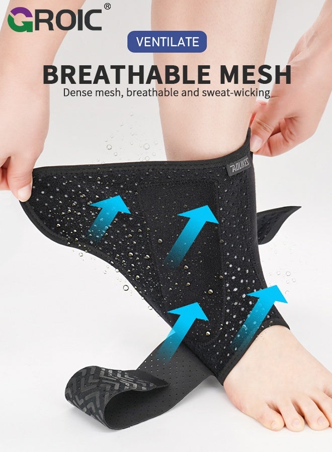 GROIC Ankle Brace for Men & Women, Breathable Ankle Compression, Foot Sleeve Ankle Support, Ankle Support Brace Adjustable Compression Wrap Ankle Protector for Pain & Compression  (Left) - Image 5