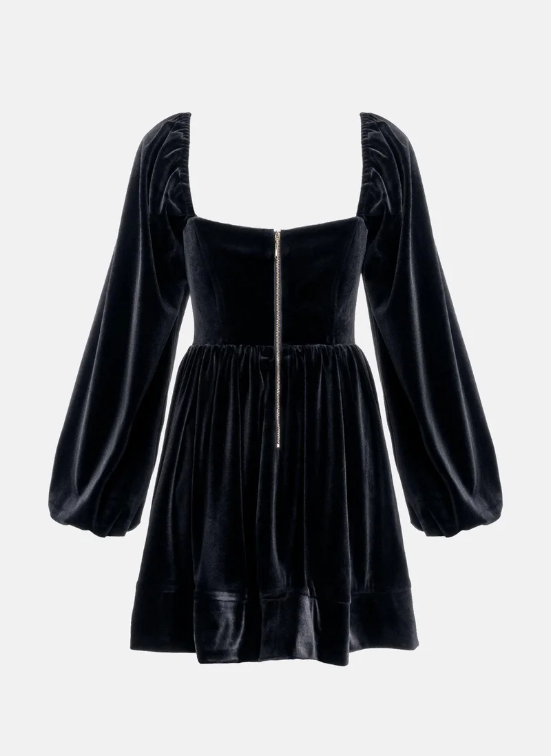 Lichi Corset-inspired velvet mini dress