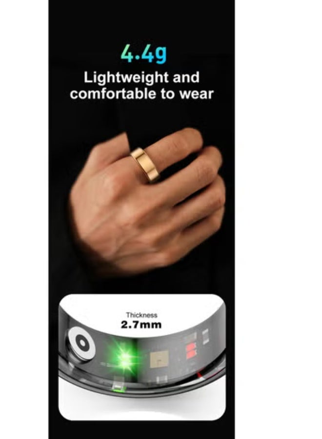 GULFLINK Smart Fitness Ring With Heart Rate, Oxygen, Sleep and Sports Tracking, IP68 Waterproof, Magnetic Charging, Size 11(Rose Gold). - Image 3