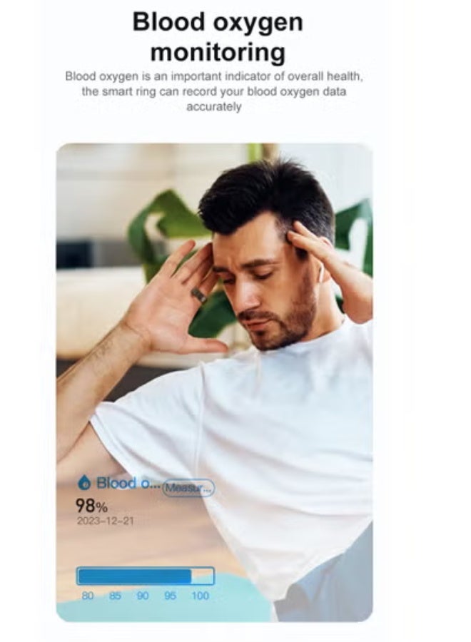 GULFLINK Smart Fitness Ring With Heart Rate, Oxygen, Sleep and Sports Tracking, IP68 Waterproof, Magnetic Charging, Size 11(Rose Gold). - Image 5