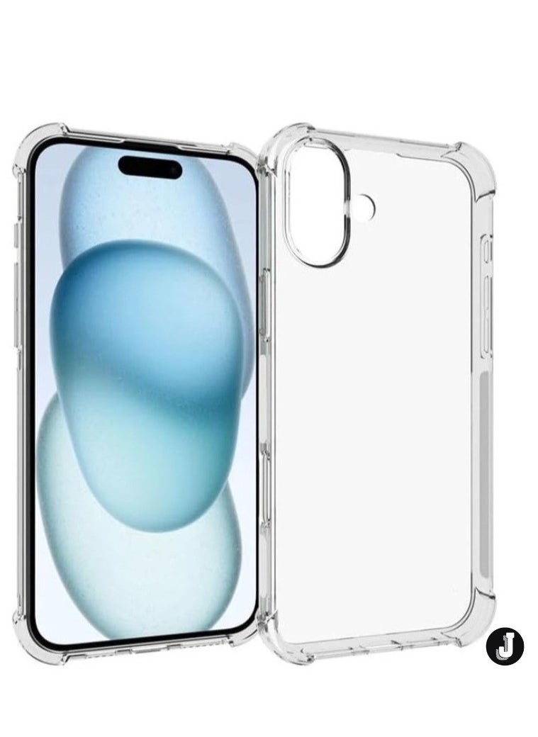 JAJEEK "iPhone 16 Plus Clear Back Air Cushion Case – Soft Silicone Shockproof, Anti-Scratch Protective Bumper Shell" - Image 1