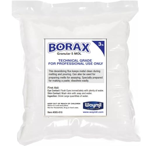 waymil 3 lb Borax Flux Glaze Crucibles Melting Gold Silver Melting Soldering, Casting Jewelry Porfessional USE - Image 1