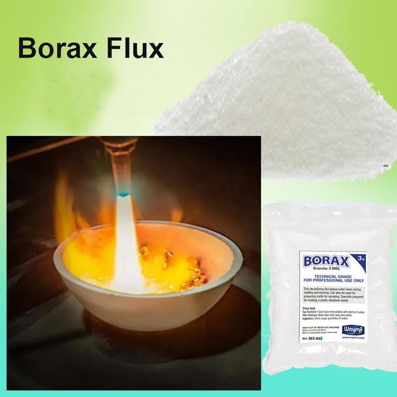 waymil 3 lb Borax Flux Glaze Crucibles Melting Gold Silver Melting Soldering, Casting Jewelry Porfessional USE - Image 3