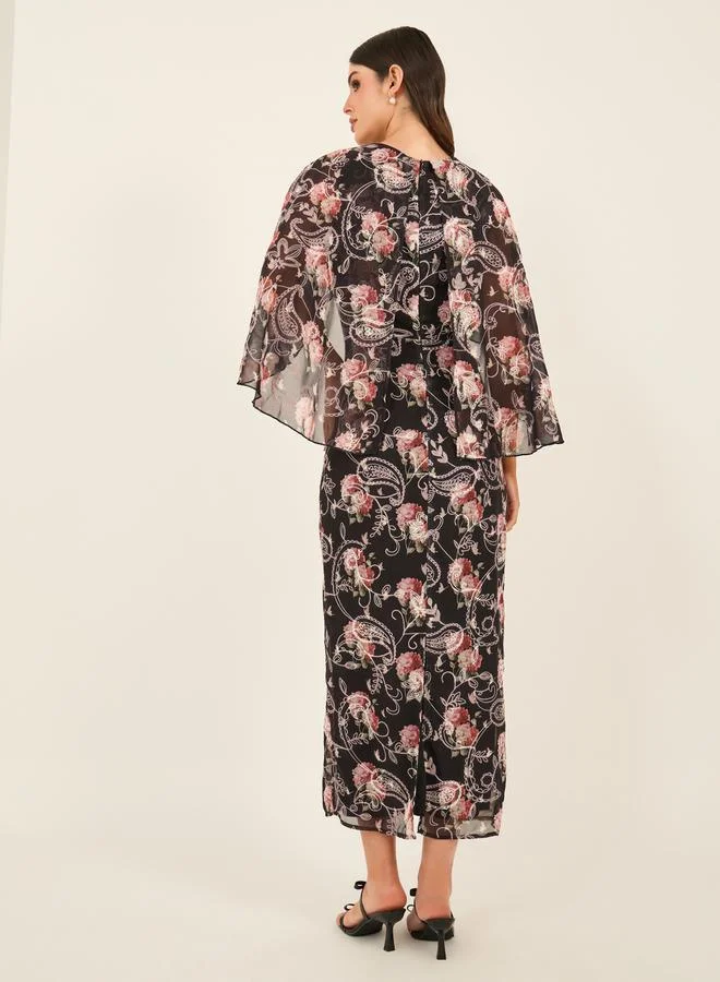 Styli Floral Chiffon Dress