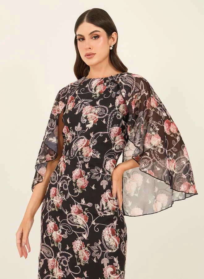 Styli Floral Chiffon Dress