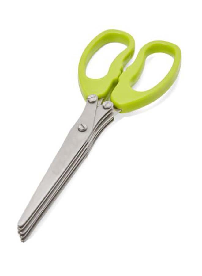 Kitchen Multi Functional Vegetables Herb Scissor With 10 Blades Comb Light Green 19cm - Image 2