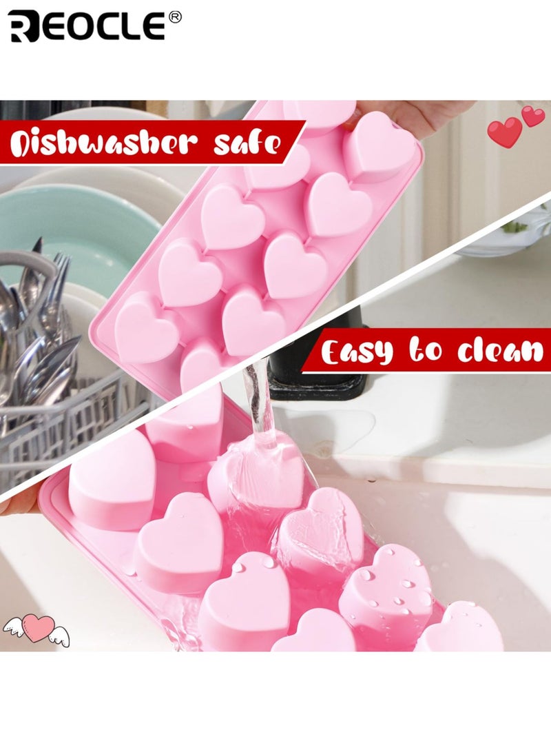 REOCLE Heart Shape Silicone Ice Tray with FCM Certification & Multi-Use Design Non-Stick Candy Mold with Flexible Material for Chocolate Pudding Jelly Making - Image 3