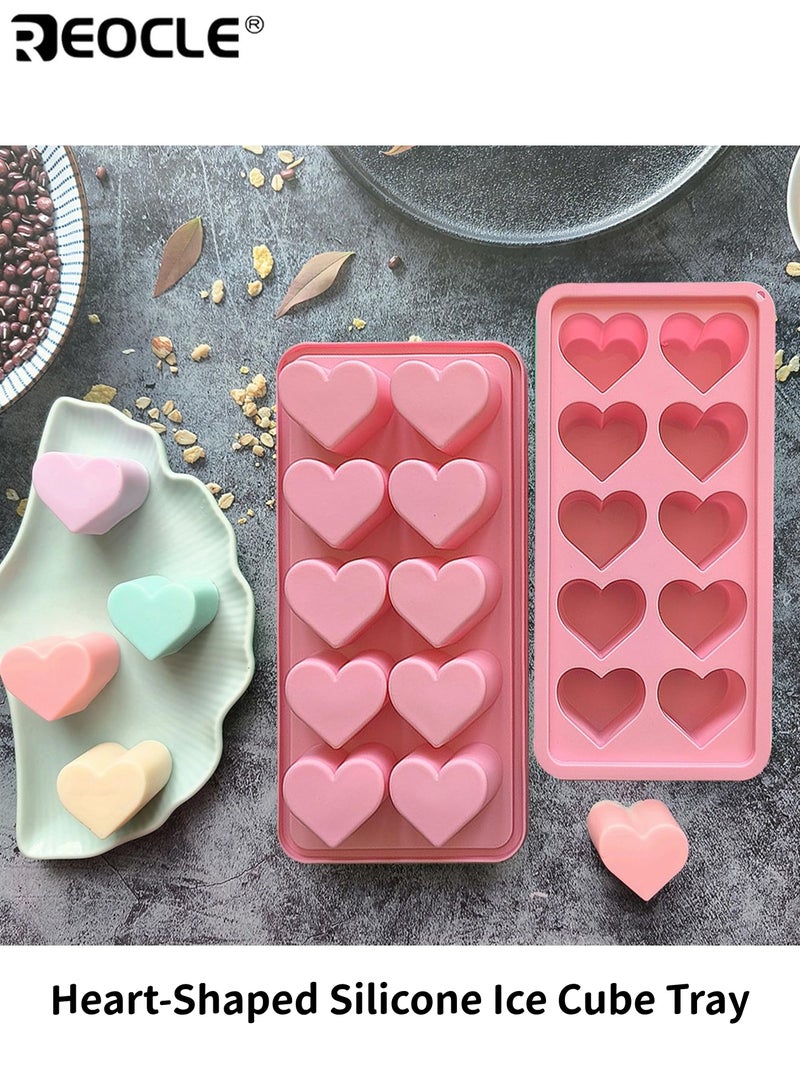 REOCLE Heart Shape Silicone Ice Tray with FCM Certification & Multi-Use Design Non-Stick Candy Mold with Flexible Material for Chocolate Pudding Jelly Making - Image 1