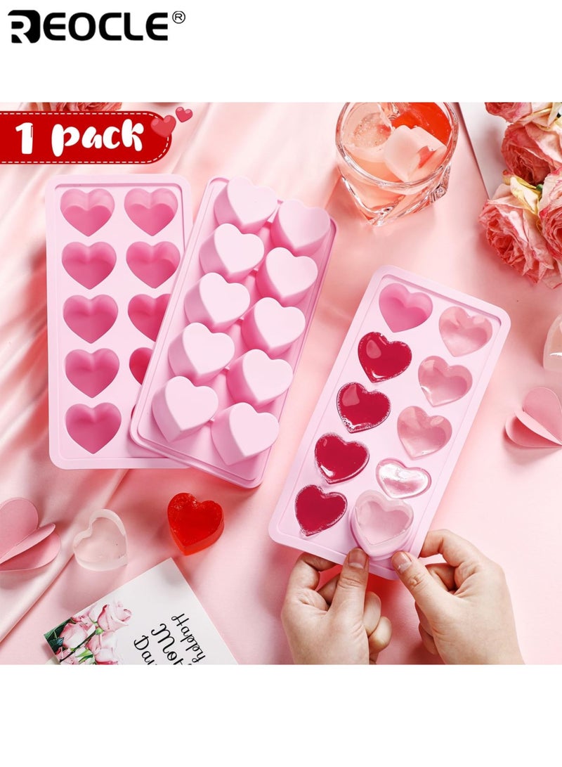 REOCLE Heart Shape Silicone Ice Tray with FCM Certification & Multi-Use Design Non-Stick Candy Mold with Flexible Material for Chocolate Pudding Jelly Making - Image 2