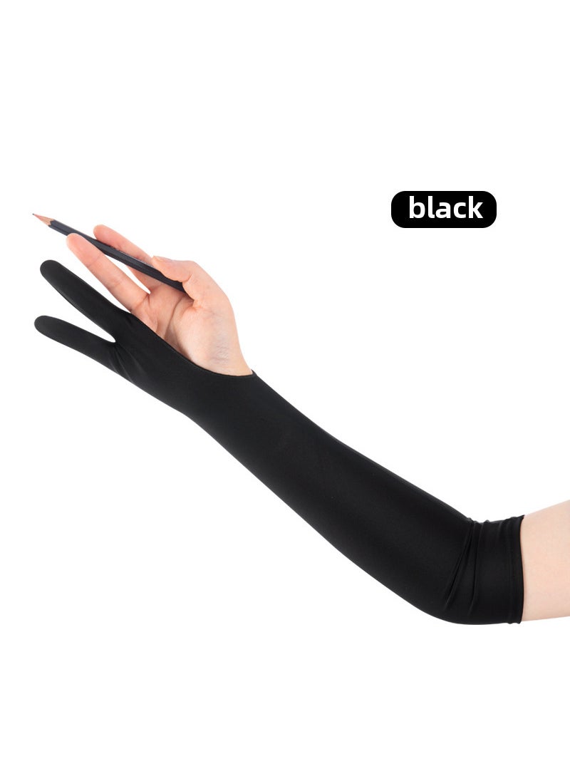 Generic - Extended Two-Finger Drawing Gloves Black - Image 1