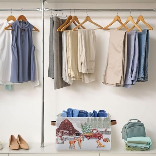 Bzocm Christmas Rectangular Storage Basket Organizer Bin Shelf Baskets For Clothes Gifts For Home Office Dorm - Image 3