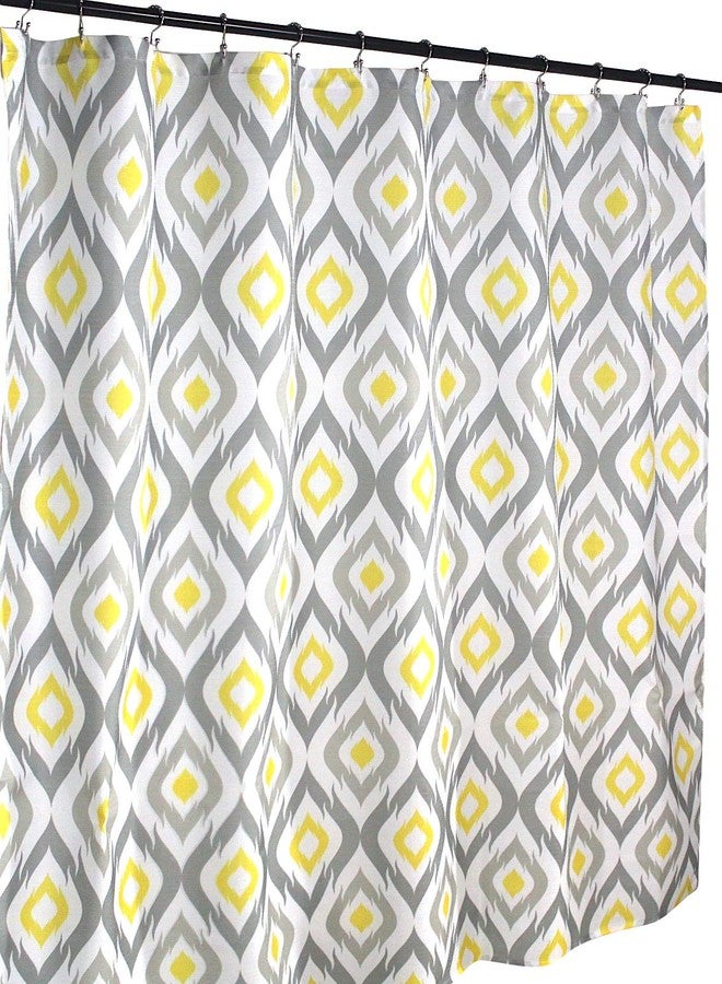 Abby Modern Grey Yellow Geometric Shower Curtain for Bathroom (Grey) - Image 4