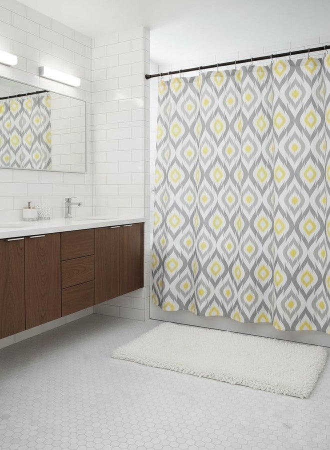 Abby Modern Grey Yellow Geometric Shower Curtain for Bathroom (Grey) - Image 3