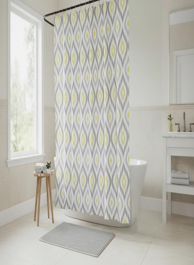 Abby Modern Grey Yellow Geometric Shower Curtain for Bathroom (Grey) - Image 5
