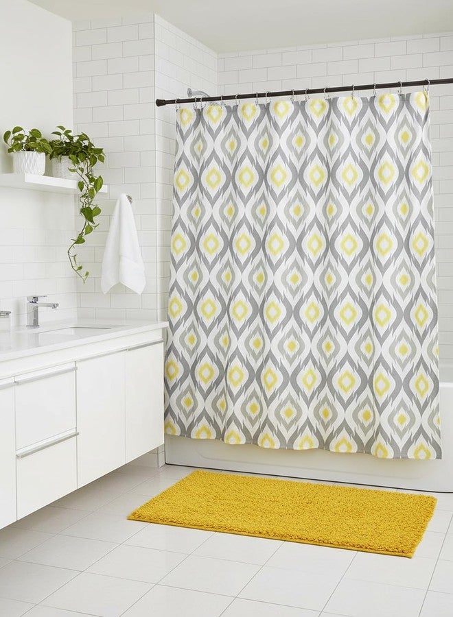 Abby Modern Grey Yellow Geometric Shower Curtain for Bathroom (Grey) - Image 2