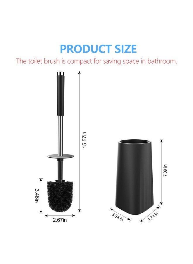SetSail Toilet Brush, Compact Size Toilet Bowl Brush and Holder Toilet Brushes for Bathroom with 304 Stainless Steel Handle Toilet Cleaner Brush with Durable Scrubbing Bristles, 2 Packs - Image 2