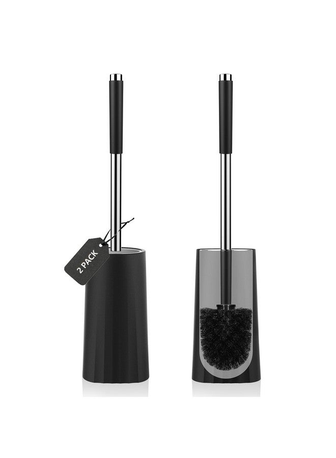 SetSail Toilet Brush, Compact Size Toilet Bowl Brush and Holder Toilet Brushes for Bathroom with 304 Stainless Steel Handle Toilet Cleaner Brush with Durable Scrubbing Bristles, 2 Packs - Image 1