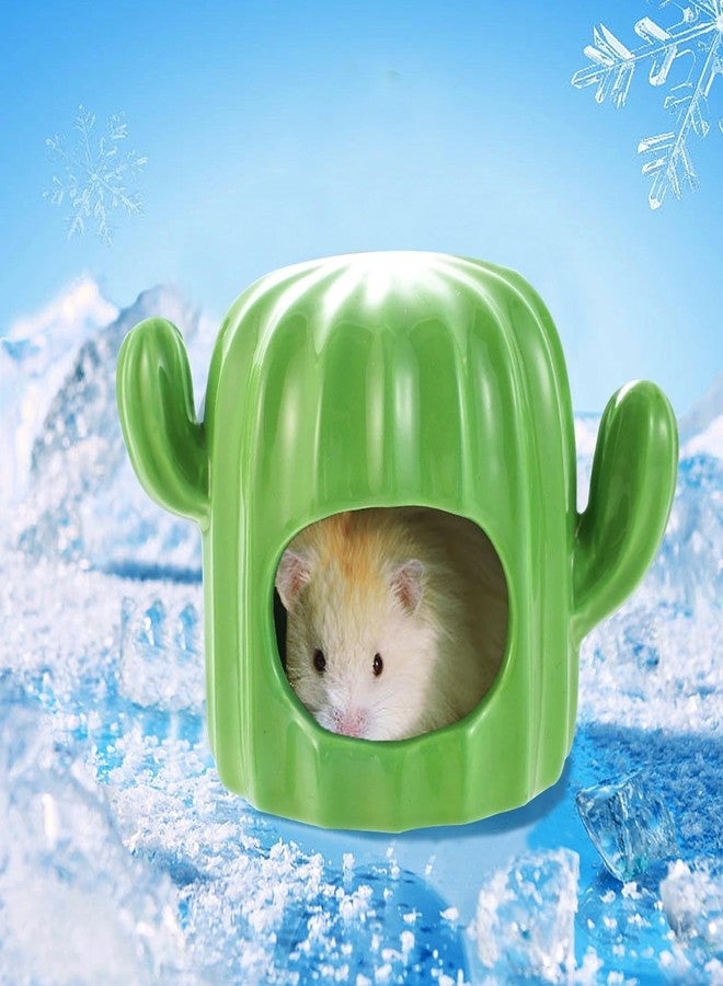 GKYZBB Hamster Hideout Ceramic,Hamster House and Habitats Cool Bed Ideal for All Season Dwarf Gerbil Mice Golden Bear (Green) - Image 4