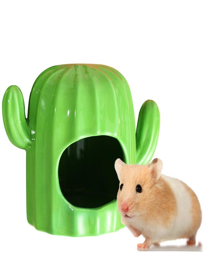GKYZBB Hamster Hideout Ceramic,Hamster House and Habitats Cool Bed Ideal for All Season Dwarf Gerbil Mice Golden Bear (Green) - Image 1