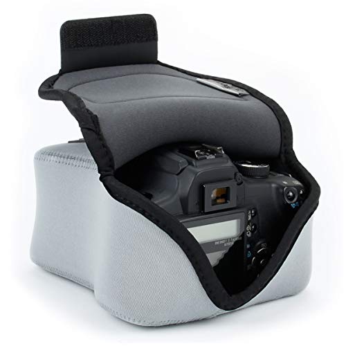 USA Gear Mirrorless Camera Sleeve - Neoprene Protection, Belt Loop, Accessory Pocket - Fits up to 6.25 x 3 x 6.5 in - Compatible with Canon Sony Nikon Fujifilm (Gray) - Image 1