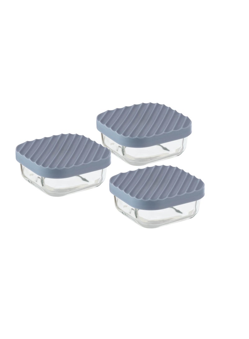 Mirolex 3-Piece Glass Food Storage Container Set with Microwaveable Plastic Lid - Image 1