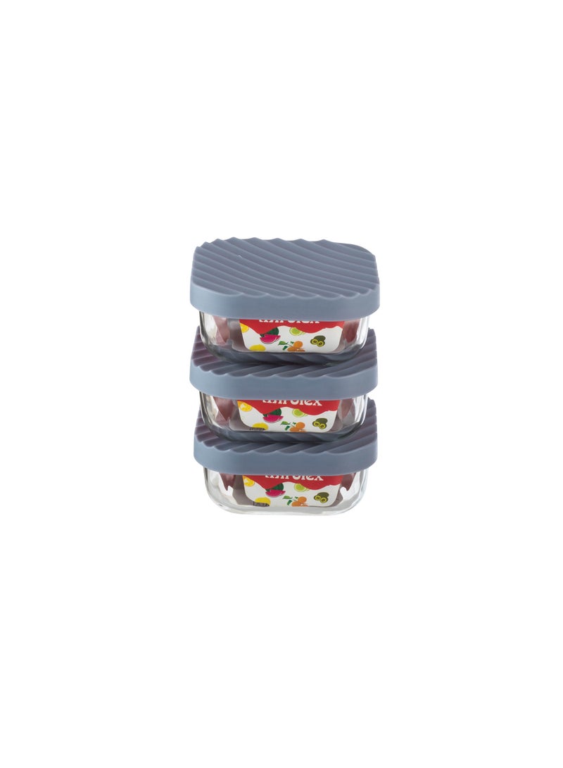 Mirolex 3-Piece Glass Food Storage Container Set with Microwaveable Plastic Lid - Image 4