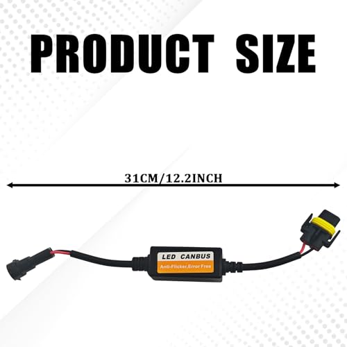 Eponcia Car LED CAN Bus Decoder, H11 Load Resistor Turn Signal Harness Adapter, Anti-Flicker Error Decoder Resistor Universal for LED Headlight Tail Light Conversion Kit (H8/H9/H11, 2PCS) - Image 2