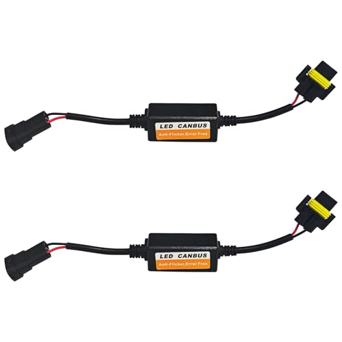 Eponcia Car LED CAN Bus Decoder, H11 Load Resistor Turn Signal Harness Adapter, Anti-Flicker Error Decoder Resistor Universal for LED Headlight Tail Light Conversion Kit (H8/H9/H11, 2PCS) - Image 1