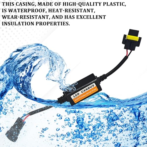 Eponcia Car LED CAN Bus Decoder, H11 Load Resistor Turn Signal Harness Adapter, Anti-Flicker Error Decoder Resistor Universal for LED Headlight Tail Light Conversion Kit (H8/H9/H11, 2PCS) - Image 5