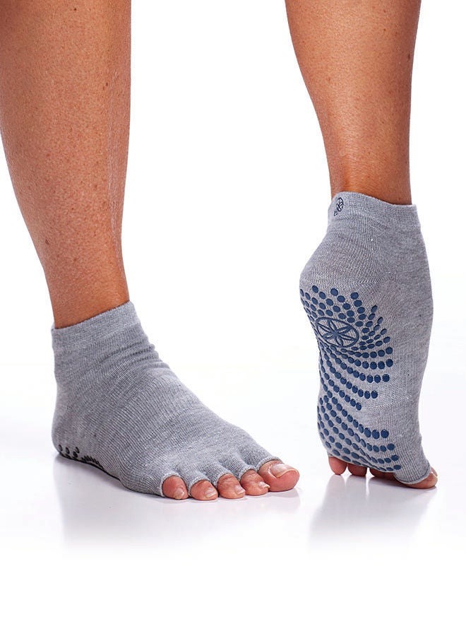 Gaiam Toeless Grippy Socks Indigo/Black 2Pk  - Image 4
