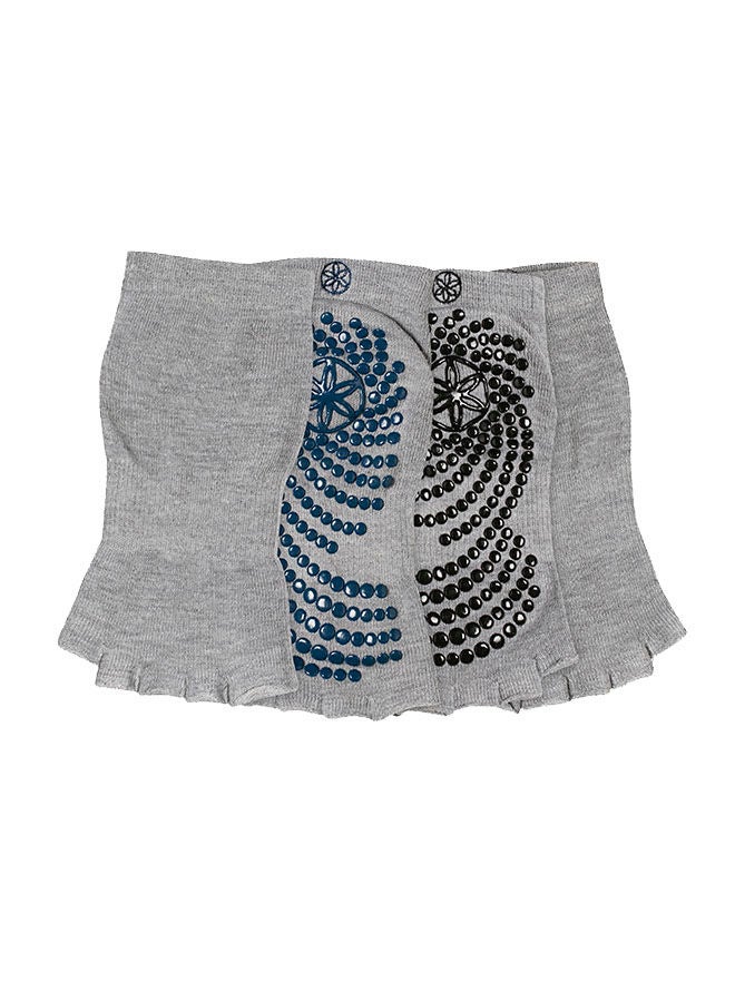 Gaiam Toeless Grippy Socks Indigo/Black 2Pk  - Image 1