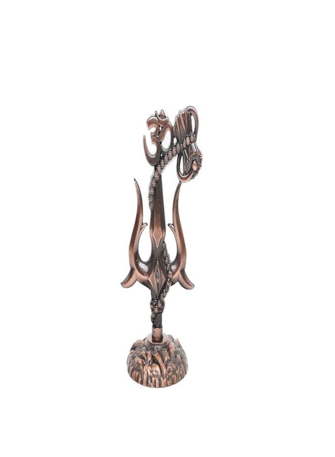 Ality Metal Shiv Trishul with Om and Damru, Lord Shiva Symbol, Gold, Religious Theme, Decorative Idol for Home Temple and Office, 13x11x19 cm (1, Copper, 3 Inch) - Image 1