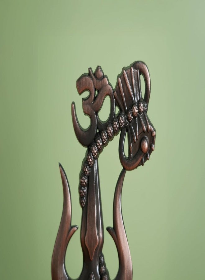 Ality Metal Shiv Trishul with Om and Damru, Lord Shiva Symbol, Gold, Religious Theme, Decorative Idol for Home Temple and Office, 13x11x19 cm (1, Copper, 3 Inch) - Image 5