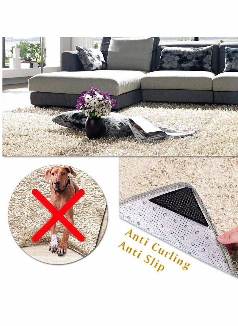 Y&D - Non Slip Rug Grip 8 Pack Carpet Grippers For Carpeted, Floor Mats, Fixed Non-Slip Stickers, Effectively Prevent Slipping Super Glue Double sided Anti Car Mat - Image 1