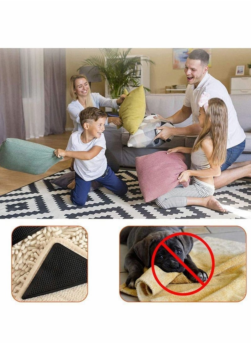 Y&D - Non Slip Rug Grip 8 Pack Carpet Grippers For Carpeted, Floor Mats, Fixed Non-Slip Stickers, Effectively Prevent Slipping Super Glue Double sided Anti Car Mat - Image 1