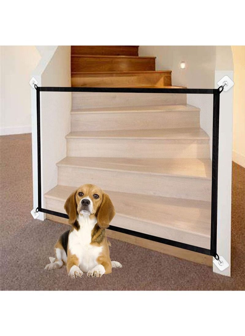 EZdenK - Stretchable Magic Pet Gate Baby Rail Net for The House Stairs Providing a Safe Enclosure for Pets to Play and Rest 4 Hooks Outdoor and Doorways Pet Isolation Net Fence No Drill - Image 1