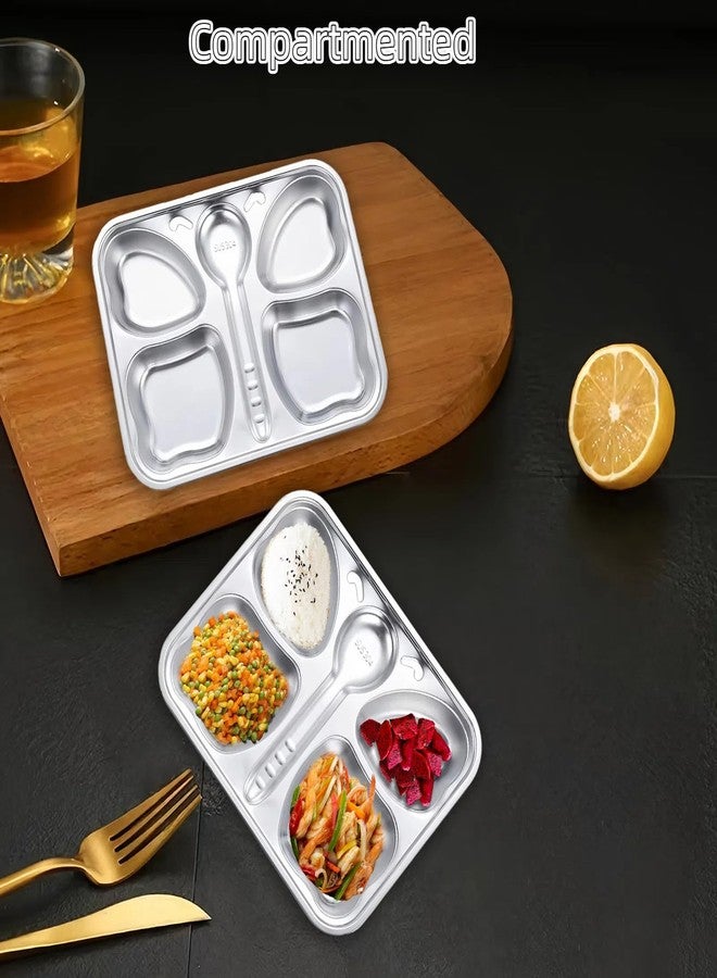 clowand 2-Piece Stainless Steel Divided Plates, Stainless Steel Plates for Kids, Butterfly-Shaped 4-Section Lunch Trays, easy to clean, Suitable for Home, Camping, Picnics and Parties ﻿ - Image 5