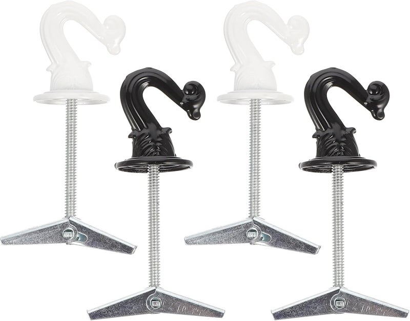 klarako 4pcs Hook up Ceiling Iron Hangers Ceiling Planter Hooks Wall Mount Lanterns Ceiling Lantern Hook Ceiling Hanging Hook plasterboard Ceiling Hook Bird Feeder Zinc Alloy fold White