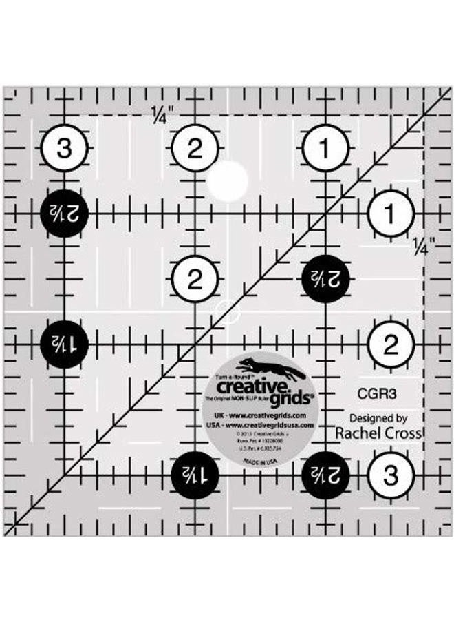 Creative Grids 6 Square Quilt Rulers - 2.5", 3.5", 4.5", 5.5", 6.5", 7.5" - Image 3