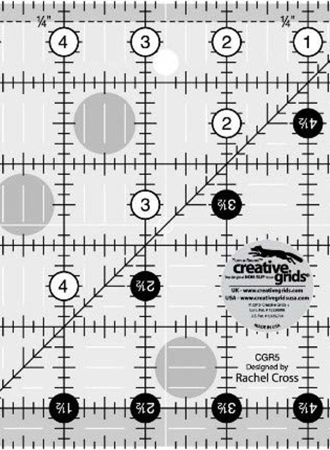 Creative Grids 6 Square Quilt Rulers - 2.5", 3.5", 4.5", 5.5", 6.5", 7.5" - Image 5